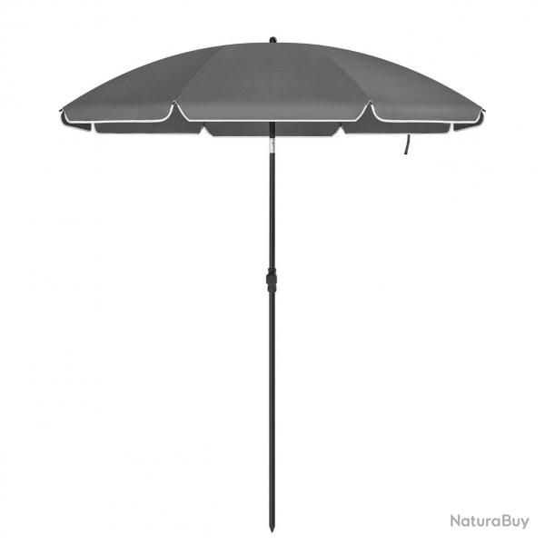 Parasol de jardin diamtre 2 m ombrelle protection UPF 50+ inclinable portable rsistant au vent ba