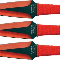 3 Couteaux de Lancer Kunai Thrower Set Red Acier Inox Etui Nylon CN211537RD