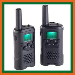 Talkie-walkie - Lot de 2 - Portée de 10 km - Noir - Livraison rapide