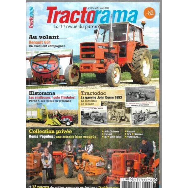 tractorama 82 juillet aout 2020, ensileuses, john deere en 1953, renault 651, collection populus