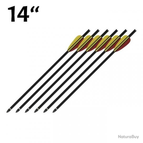 Pack de 6 Flches 14 pouces (35.5cm) Noir