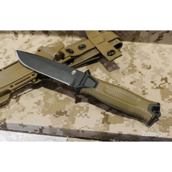 Couteau Tactical/Survival Gerber Strongarm Coyote Acier 420HC Manche Fibre Glass Made USA G30001058