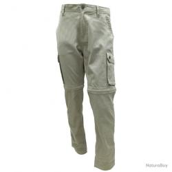 Pantalon treillis homme transformable 3 en 1 pantacourt et bermuda beige Taille
