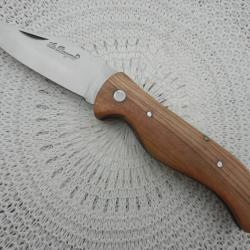 couteau canif de poche de berger corse pliant bois de Teck le Bougna