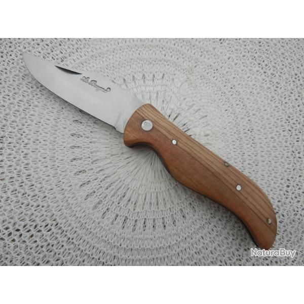 couteau canif de poche de berger corse pliant bois de Teck le Bougna