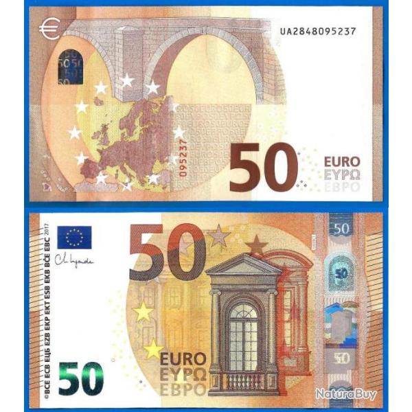 France 50 Euro 2017 NEUF Signature Lagarde Prefixe UA Serie U039 C1 Billet