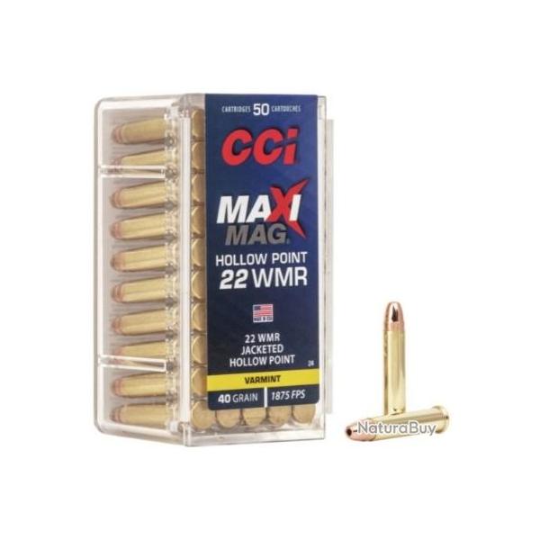 Munitions CCI 22WMR Varmint Maxi Mag HP par 50