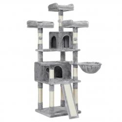 Arbre à chat XXL tour de jeux 168 cm gris clair 12_0001126