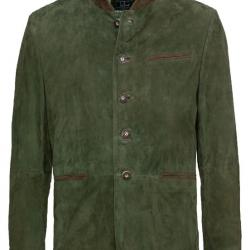 Veste Janker en cuir Couleur Vert foncé.