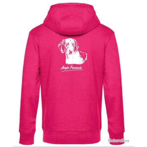 Sweat  capuche rose "Anglo Franais"
