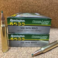 40 Cartouches, 2 Boites Remington Core-Lokt Tipped - C/300 Win Mag - 180 grains- New !!!