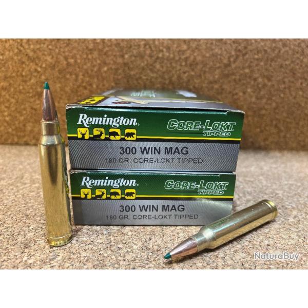 40 Cartouches, 2 Boites Remington Core-Lokt Tipped - C/300 Win Mag - 180 grains- New !!!