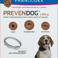 Collier antiparasitaire Prevendog de 0 à 25 KG, pour petits et moyen chiens