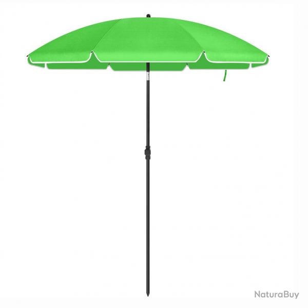 Parasol de jardin diamtre 2 m ombrelle protection UPF 50+ inclinable portable rsistant au vent ba