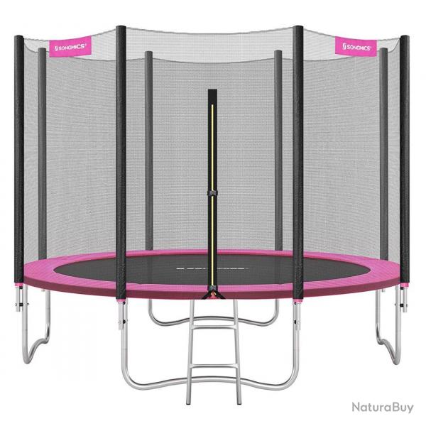 Trampoline extrieur enfant 305 cm avec filet de scurit coussins de protection chelle capacit 1