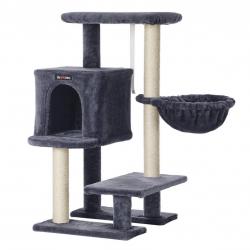 Arbre à chat tour poteaux à gratter 84 cm gris anthracite 12_0001134