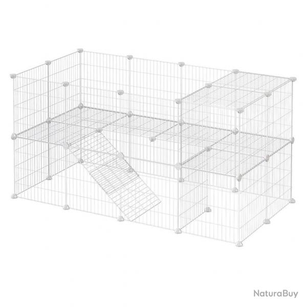 Clture pour animaux domestiques 2 niveaux enclos modulable pour petits animaux hamsters lapins coc