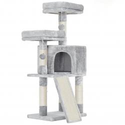 Arbre à chat tour poteaux à gratter 115 cm gris clair 12_0001145
