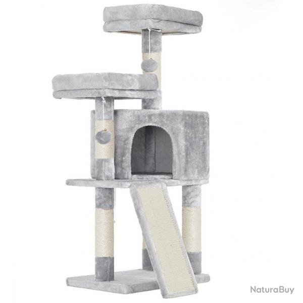 Arbre  chat tour poteaux  gratter 115 cm gris clair 12_0001145