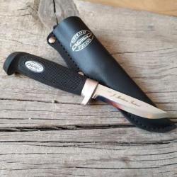 Couteau de chasse Marttiini Made in Finland Manche en Kraton avec Etui en Cuir 49750pg0