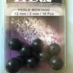 10 perle souple 12 mm, titan, peche silure titan pezon et Michel