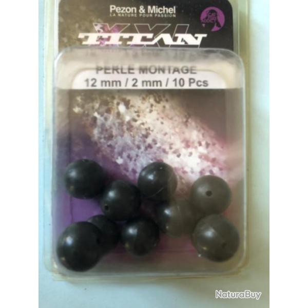 10 perle souple 12 mm, titan, peche silure titan pezon et Michel