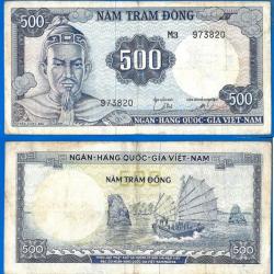 Vietnam Sud 500 Dong 1966 Billet Asie Bateau