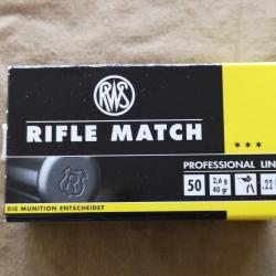 Cartouche RWS Rifle Match Professional Line cal. 22LR x50 DESTOCKAGE!!!
