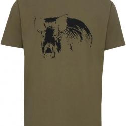 T-shirt sanglier imprimé (Couleur: Vert, Taille: XXL)