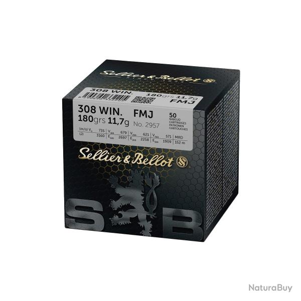 50 Munitions S&B cal 308 Win 180gr FMJ
