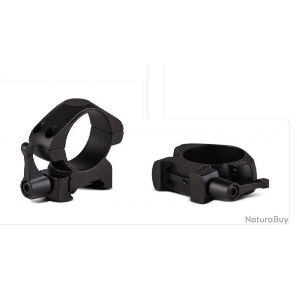 Paire de colliers de montage Medium en acier rail 21mm et diamtre 25,4mm avec attache rapide