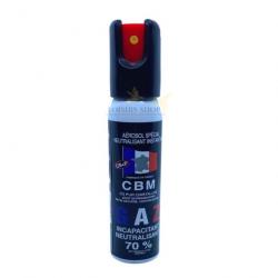 Bombe lacrymogène GAZ CS 25ml sécurité 1/4 de tour CBM (fabriqué en France)