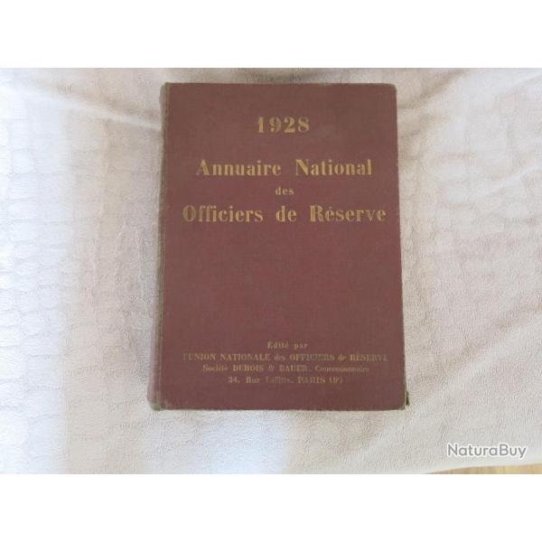 VENDU PAR CUIRASSIER11  IMPORTANT ANNUAIRE NATIONAL DES OFFICIER DE RESERVE 1928