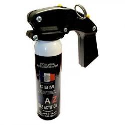 Bombe lacrymogène GAZ CS 100ml sécurité et poignée CBM (fabriqué en France)