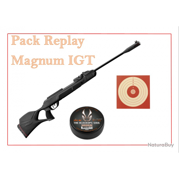 Pack Carabine Gamo 45J Replay Magnum IGT cal. 5,5 mm + Cibles + 200 Plombs