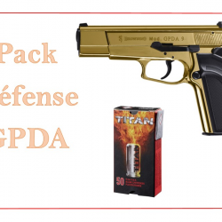 Pack Pistolet ALARME BROWNING GPDA 9 CAL. 9 MM PAK DORÉ SA/DA 9CPS + 50 MUN