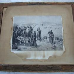 Gravure encadrée H.BELLANGE signé datée 1859 "Campagne Napoléonienne d'Égypte "