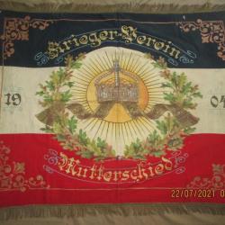 Superbe drapeau Marine Impériale Allemande vétérans 1870 Kaiserliche Marine MUTTERSCHIED 1904