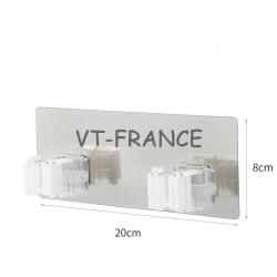 Crochet Adhesif Mural pour Balais, Modele: Double