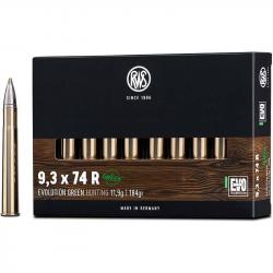 Munitions RWS calibre 9.3x74R Evolution Green 184gr - 11.9g x20