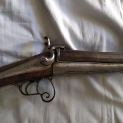 Fusil Martinier Collin Type Lefaucheux - Calibre 16 à broche . Epoque 1870