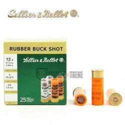 25 Cartouches S&B Rubber Buck Shot Chevrotine Caoutchouc 9gr cal.12x67,5