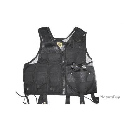 Gilet Tactique Police Noir S‑4XL | Livraison Offerte