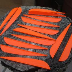 14 plumes orange fluo vive de 97mm pour fleche alu ou bois. port gratuit (b)
