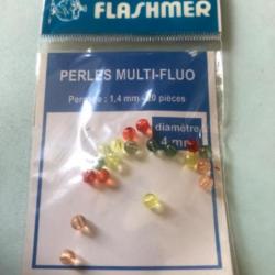 20 perles multi fluo diam 4 mm peche surfcasting
