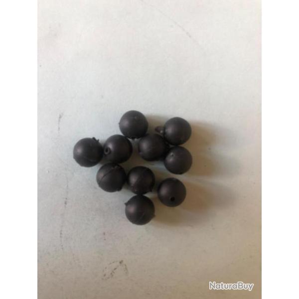 10 perles noir diam 8 mm peche silure