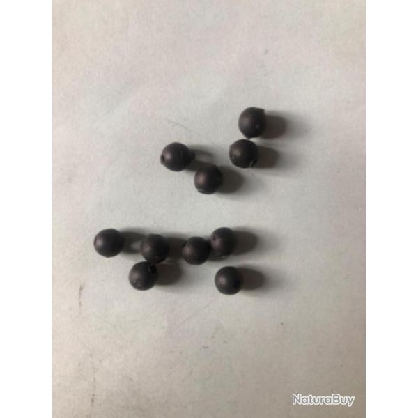 10 perles noir diam 6 mm peche silure