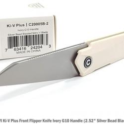 Couteau CIVIVI Ki-V Plus Ivory Manche G10 Lame Acier Nitro-V IKBS Linerlock Clip CIVC20005B2
