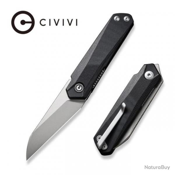 Couteau CIVIVI Ki-V Plus Black Manche G10 Lame Acier Nitro-V IKBS Linerlock Clip CIVC20005B1