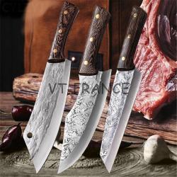 Couteau de Boucher Pro Forgé en Inox, Modele: 3pcs